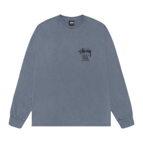 Stussy Classic Gear Long-Sleeve Tee Pigment Dyed 'Navy'