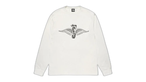 Stussy Skull Wings L/S Pigment Dyed Tee Natural