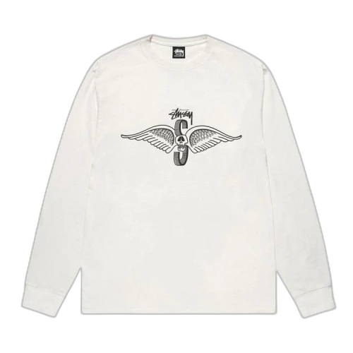 Stussy Skull Wings Long-Sleeve Tee Pigment Dyed 'Natural'