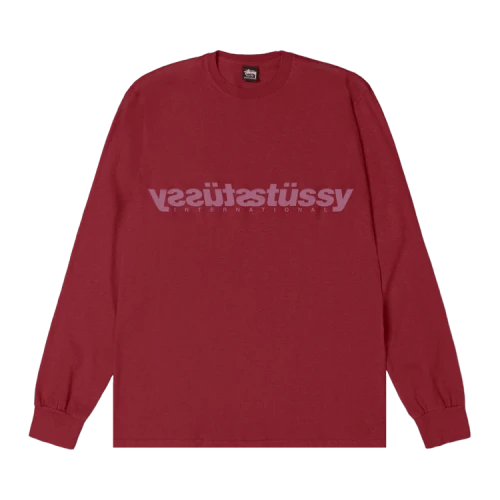 Stussy Mirror L/S Tee Wine