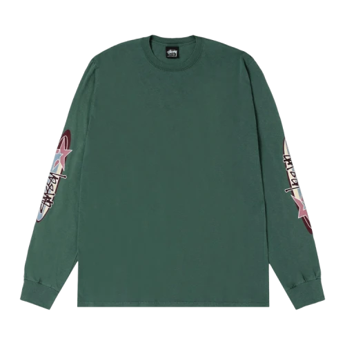 Stussy Two Star L/S Pigment Dyed Tee Pine