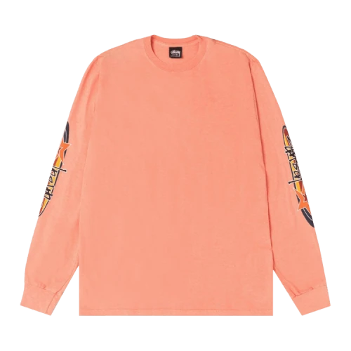 Stussy Two Star Long-Sleeve Tee Pigment Dyed 'Sherbert'