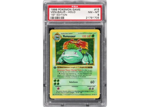 1999 Pokémon Base Set Venusaur Holo First Edition #15 PSA 8