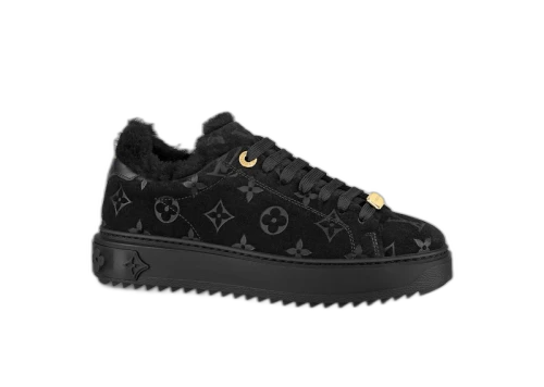 Louis Vuitton Time Out Monogram Embossed Leather Shearling Lining Black Black (Women's)