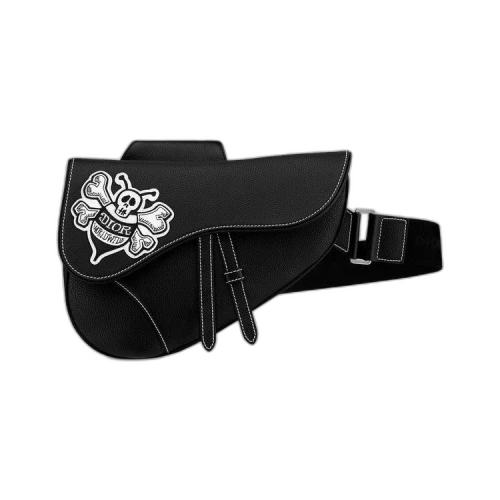 Pre-Owned Dior x Shawn Stussy Bee Saddle Bag In Black
