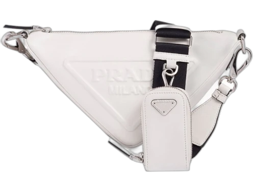 Gucci Logo Plaque Shoulder Bag White