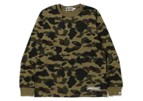 BAPE A Bathing Ape 1st Camo L/S Tee Green