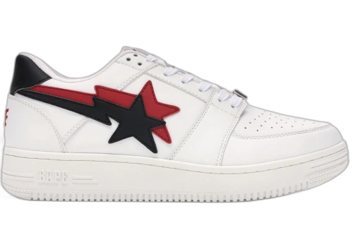 A Bathing Ape Bape Sta Low Double Star White