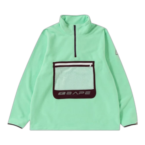 BAPE Half Zip Wide Fleece Top 'Green'