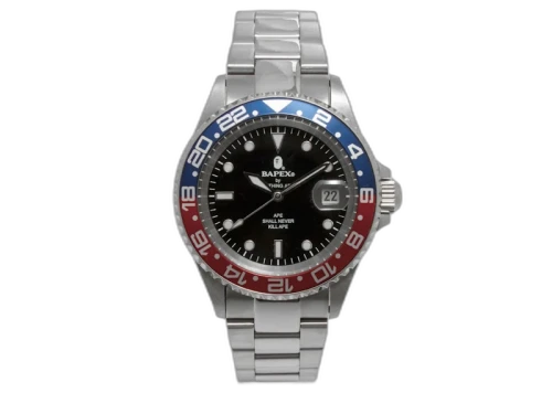 BAPE ABathing Ape Type 2 Bapex Watch Silver Red Blue