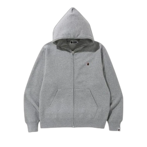 BAPE Relaxed One Point Full Zip Hoodie 'Gray'
