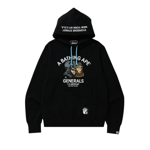 BAPE NYC15 Anniv Bape Generals Pullover Hoodie 'Black'
