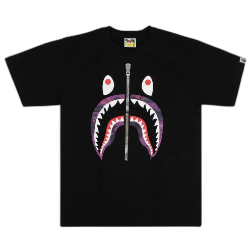BAPE Color Camo Shark Tee 'Black/Purple'