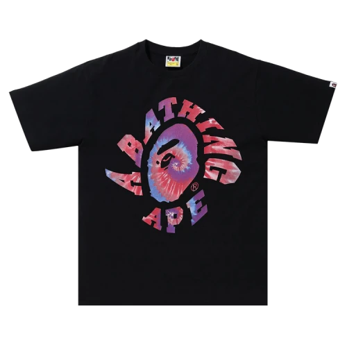 BAPE Pigment Tie Dye Twist College Tee 'Black/Red'