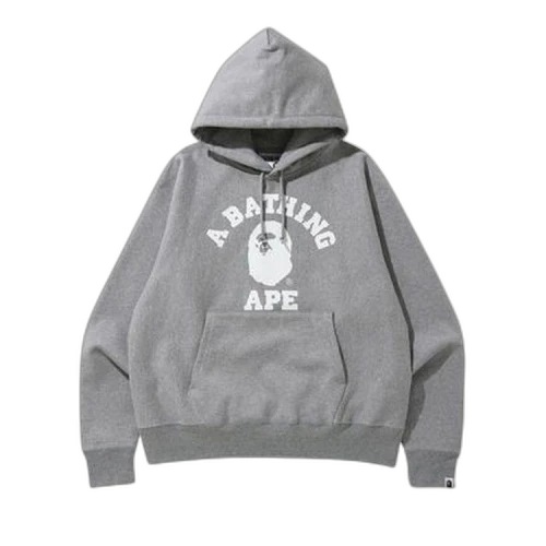 BAPE Relaxed Classic College Pullover Hoodie 'Grey'