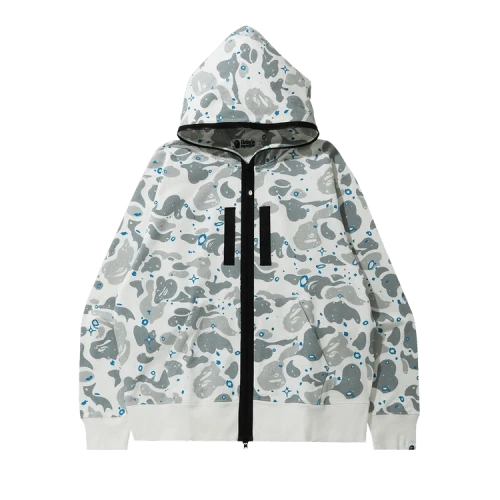 BAPE Relaxed Space Camo Full Zip Hoodie 'White'