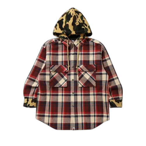 BAPE Check Hoodie Jacket 'Red'