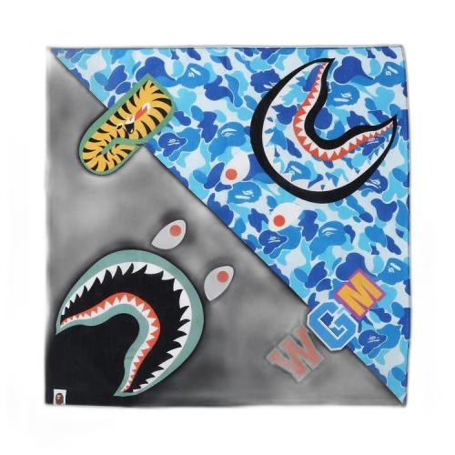 BAPE ABC Camo Shark Bandana 'Blue'