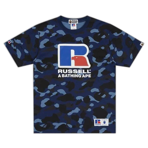 BAPE x Russell Athletic Color Camo Tee 'Navy'