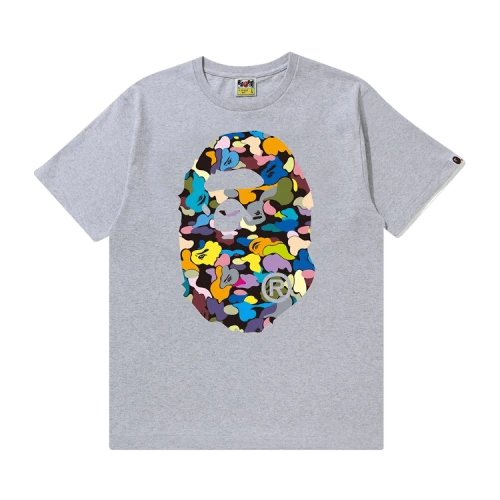 BAPE Multi Camo Big Ape Head Tee 'Grey'