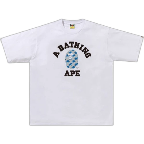 BAPE STA Pattern College Relaxed Fit Tee 'White/Blue'