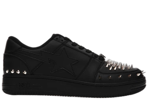 A Bathing Ape Bape Sta Low Black Gold Studded