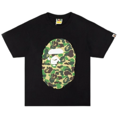 BAPE ABC Camo Big Ape Head Tee 'Black/Green'