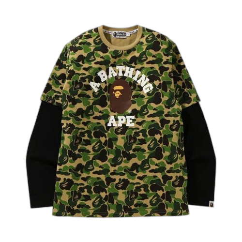 BAPE ABC Camo College Layered Long-Sleeve Tee 'Green'