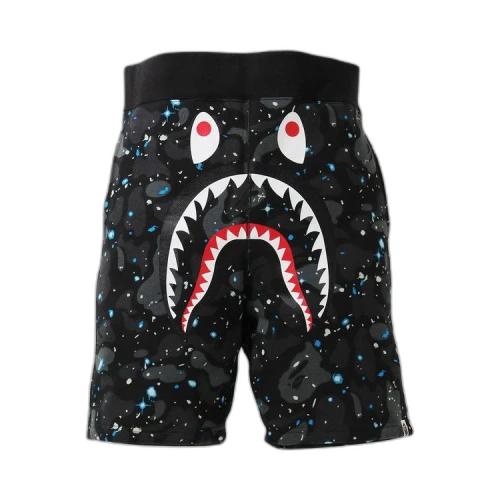 BAPE Space Camo Shark Sweat Shorts 'Black'