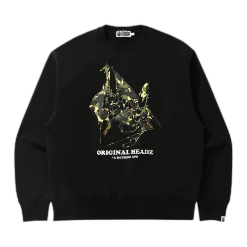 BAPE Unkle Pointman Logo Relaxed Crewneck 'Black'
