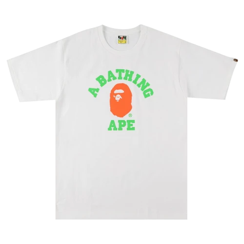 BAPE Neon College Tee 'White'