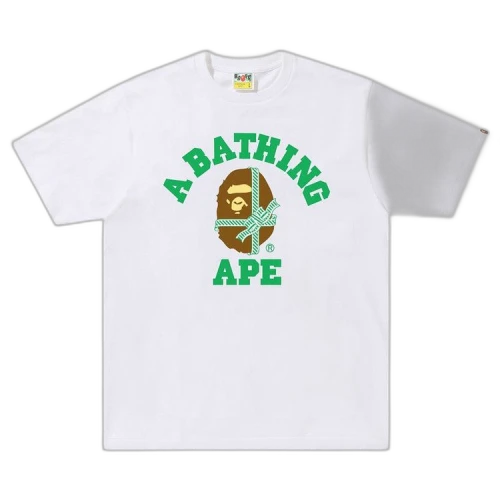 BAPE Christmas College Tee 'White/Green'