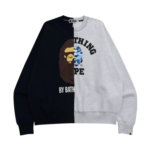 BAPE College & By Bathing Loose Fit Crewneck 'Navy'