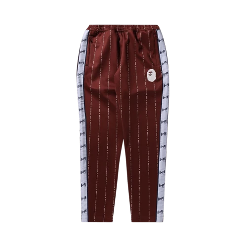 BAPE Text Stripe Jersey Pants 'Brown'