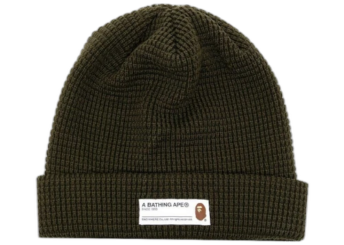 BAPE A Bathing Ape Waffle Knit Cap Beige