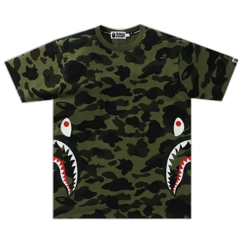BAPE 1st Camo Side Shark Tee 'Green'