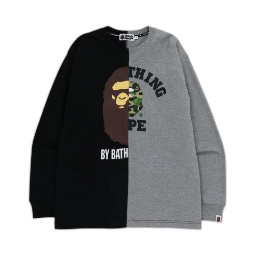 BAPE College & By Bathing Relaxed Fit Ape Long-Sleeve Tee 'Black'