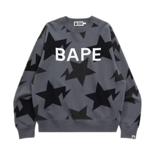 BAPE Sta Pattern Relaxed Fit Crewneck 'Black'
