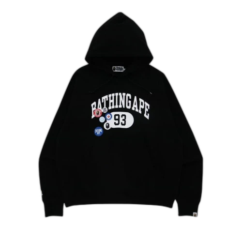 BAPE Badge Motif Loose Fit Pullover Hoodie 'Black'