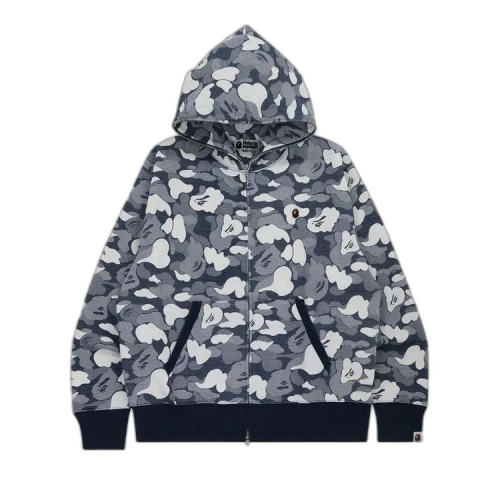 BAPE Stripe ABC Camo Relaxed Fit Full Zip Hoodie 'Navy'