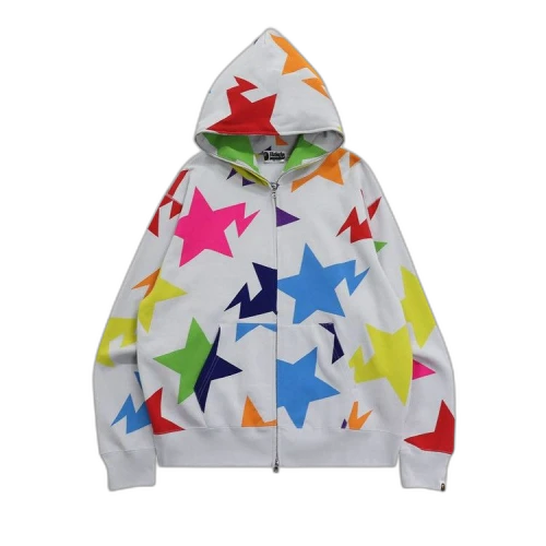 BAPE Sta Pattern Relaxed Fit Full Zip Hoodie 'Multicolor'