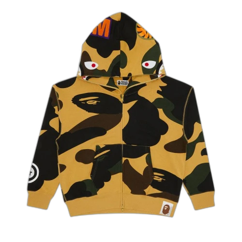 BAPE Giant 1st Camo Shark Loose Fit Full Zip Hoodie 'Yellow'