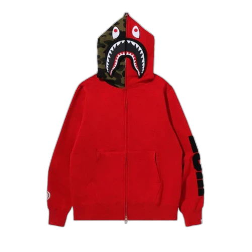 BAPE Detachable Shark Full Zip Hoodie 'Red'