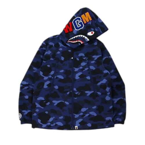 BAPE Color Camo Shark Hoodie Jacket 'Navy'