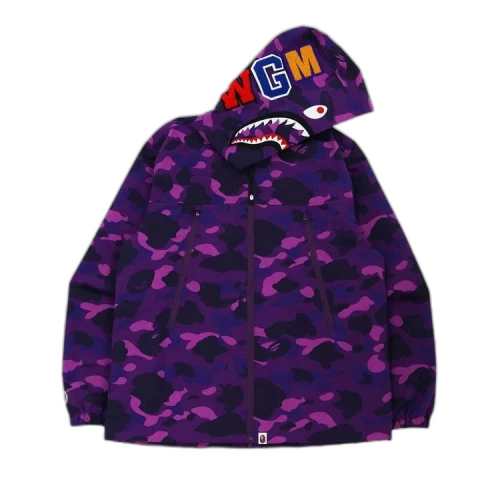 BAPE Color Camo Shark Hoodie Jacket 'Purple'
