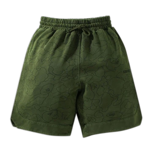 BAPE Line 1st Camo Washed Sweat Wide Fit Basketball Shorts 'Olive Drab'