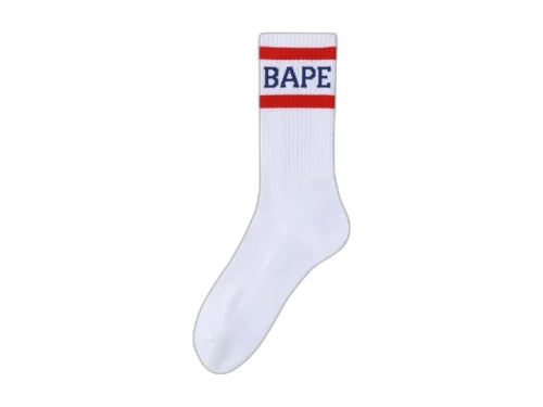 BAPE Logo Socks White/Red