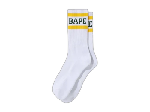 BAPE A Bathing Ape Socks White/Yellow