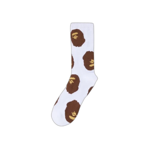 BAPE Ape Head Pattern Socks 'White'
