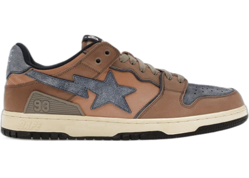 A Bathing Ape Bape SK8 Sta Vintage Beige Indigo